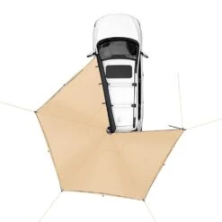 Vehicle Awning 270-Degree 8.2 Ft. Height Retractable Car Side Awning PU 3000 Mm UV 50+ Car Awning Waterproof Storage Bag