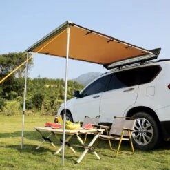 Car Side Awning Large 4.6 Ft. X 6.6 Ft. Shade Coverage Vehicle Awning PU 3000 Mm UV 50+ Retractable Car Awning -Patio Furniture Shop beige vevor shade cloths qccpsss46x66qepmpv0 31 1000