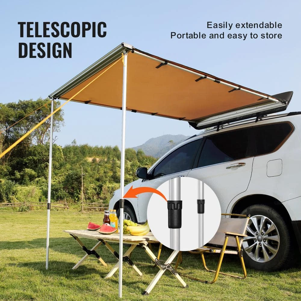 Car Side Awning Large 6.6 Ft. X 8.2 Ft. Shade Coverage Vehicle Awning PU 3000 Mm UV 50 Plus Retractable Car Awning 6 Car Side Awning Large 6.6 Ft. X 8.2 Ft. Shade Coverage Vehicle Awning PU 3000 Mm UV 50 Plus Retractable Car Awning - Image 4