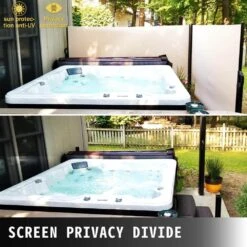 63 In. X 236 In. Retractable Rust-Proof Patio Sunshine Screen Privacy Divider For Courtyard, Beige -Patio Furniture Shop beige vevor shade cloths zypf160x600cmm001v0 4f 1000