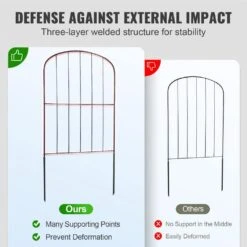 24 In. H X 13 In. L Garden Fence No Dig Fenc Animal Barrier Fence With 2 In. Spike Spacing Steel (28-Pack) -Patio Furniture Shop black garden fencing jswl2413inchnokrcv0 4f 1000