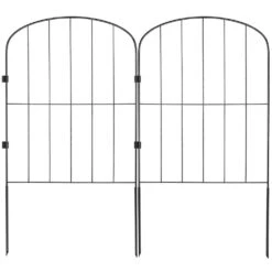 24 In. H X 13 In. L Garden Fence No Dig Fenc Animal Barrier Fence With 2 In. Spike Spacing Steel (28-Pack)