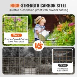 Garden Fence No Dig Fence 36.6 In. H X 29.5 In. L Animal Barrier Fence With 2.5 In. Spike Spacing (5-Pack) -Patio Furniture Shop black garden fencing jswl385295inrni2vv0 1f 1000