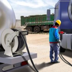 Fuel Hose Reel 3/4 In. X 50 Ft. Extra Long Retractable Diesel Hose Reel With Automatic Refueling Gun For Ship, Vehicle -Patio Furniture Shop black hose reels cyr50ft34inchd7nev0 31 1000