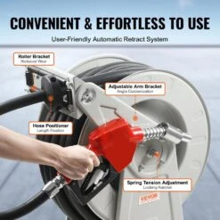 Fuel Hose Reel 1 In. X 50 Ft. L Retractable Diesel Hose Reel Heavy-duty Steel Construction For Aircraft, Ship -Patio Furniture Shop black hose reels cyrg50ft1inch2tmjv0 1f 1000