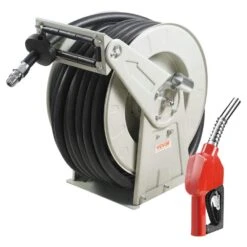 Fuel Hose Reel 1 In. X 50 Ft. L Retractable Diesel Hose Reel Heavy-duty Steel Construction For Aircraft, Ship
