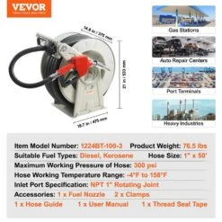 Fuel Hose Reel 1 In. X 50 Ft. L Retractable Diesel Hose Reel Heavy-duty Steel Construction For Aircraft, Ship -Patio Furniture Shop black hose reels cyrg50ft1inch2tmjv0 76 1000