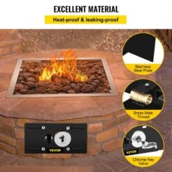 Fire Pit Gas Burner Spark Ignition Kit 300K BTU Fire Pit Ignition System With 1/2 In. Key Valve Fire Pit Igniter, Black -Patio Furniture Shop black vevor accessories rqtz64d76p7niav9cv0 1f 1000