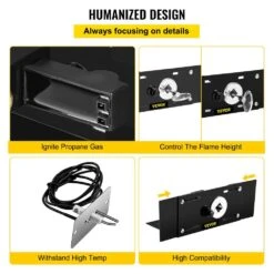 Fire Pit Gas Burner Spark Ignition Kit 300K BTU Fire Pit Ignition System With 1/2 In. Key Valve Fire Pit Igniter, Black -Patio Furniture Shop black vevor accessories rqtz64d76p7niav9cv0 44 1000