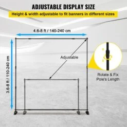 Backdrop Banner Stand 96 In. H X 96 In. D Adjustable Display Backdrop Banner Stand Protable For Photography, Party -Patio Furniture Shop black vevor arbors dm abszsj00000001v0 1f 1000