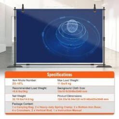 Backdrop Banner Stand 120 In. H X 120 In. D Adjustable Display Backdrop Banner Stand Protable For Photography, Party -Patio Furniture Shop black vevor arbors ssbjzsjl10fta18erv0 76 1000