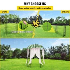 Birdcage Shape Gazebo 96 In. H X 62.4 In. W Heavy Duty Wrought Iron Arbor For Climbing Vines Wedding Arch Trellis,Black -Patio Furniture Shop black vevor arbors tyhygmychsnl81ty6v0 1f 1000