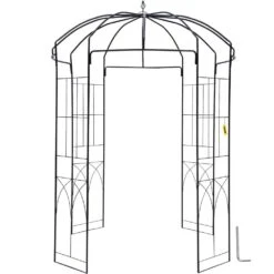 Birdcage Shape Gazebo 96 In. H X 62.4 In. W Heavy Duty Wrought Iron Arbor For Climbing Vines Wedding Arch Trellis,Black