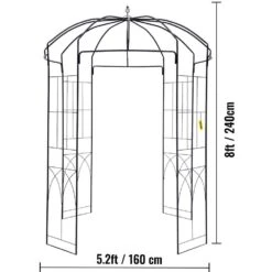 Birdcage Shape Gazebo 96 In. H X 62.4 In. W Heavy Duty Wrought Iron Arbor For Climbing Vines Wedding Arch Trellis,Black -Patio Furniture Shop black vevor arbors tyhygmychsnl81ty6v0 76 1000