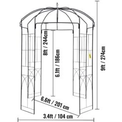 108 In. H X 79.2 In. W Wedding Arch Trellis For Climbing Vine Heavy Duty Wrought Iron Arbor -Patio Furniture Shop black vevor arbors tyhygmychsnl9g07vv0 76 1000
