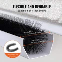 Gutter Brush 60 Ft. X 5.25 In. Gutter Cleaning Tools Ground-Level Gutter Brush Leaf Guard For 5 In. Gutter (20-Pack) -Patio Furniture Shop black vevor canopy parts tgms525inch2zcuzdv0 44 1000