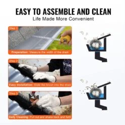 Gutter Brush 60 Ft. X 5.25 In. Gutter Cleaning Tools Ground-Level Gutter Brush Leaf Guard For 5 In. Gutter (20-Pack) -Patio Furniture Shop black vevor canopy parts tgms525inch2zcuzdv0 4f 1000