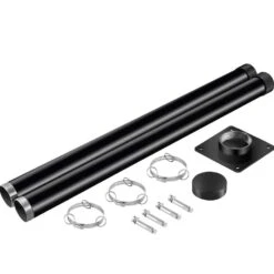 Shade Sail Pole 85 In. Height 3 In. Diameter Steel Structure Powder Coated Extendable Sun Shade Post For Garden, Black