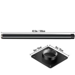 Shade Sail Pole 85 In. Height 3 In. Diameter Steel Structure Powder Coated Extendable Sun Shade Post For Garden, Black 18 Shade Sail Pole 85 In. Height 3 In. Diameter Steel Structure Powder Coated Extendable Sun Shade Post For Garden, Black -Patio Furniture Shop black vevor canopy parts zypzcg 8ft0000001v0 d4 1000