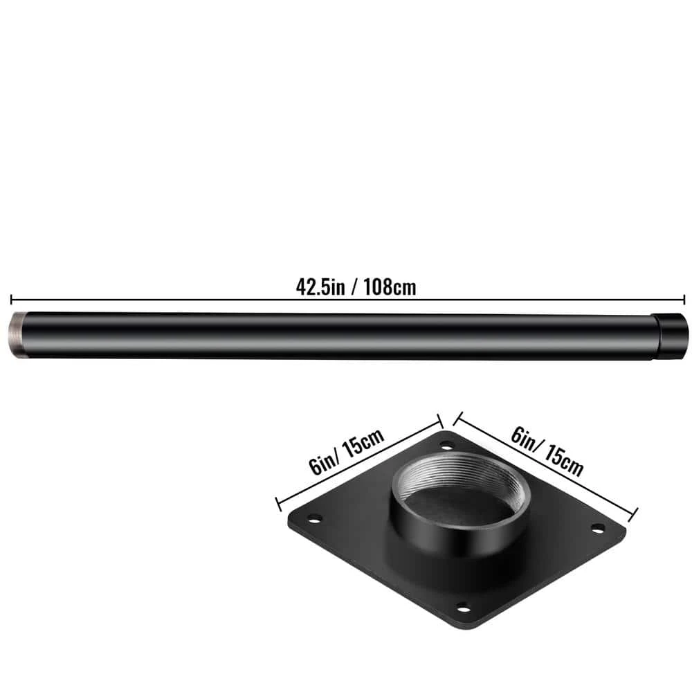 Shade Sail Pole 85 In. Height 3 In. Diameter Steel Structure Powder Coated Extendable Sun Shade Post For Garden, Black 10 Shade Sail Pole 85 In. Height 3 In. Diameter Steel Structure Powder Coated Extendable Sun Shade Post For Garden, Black - Image 8