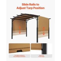 12 Ft. X 10 Ft. Outdoor Pergola, Arched Top Metal Pergola, Retractable Pergola With Sun Shade Canopy 15 12 Ft. X 10 Ft. Outdoor Pergola, Arched Top Metal Pergola, Retractable Pergola With Sun Shade Canopy -Patio Furniture Shop black vevor canopy tents gxlpl12ftw10x63lkv0 fa 1000