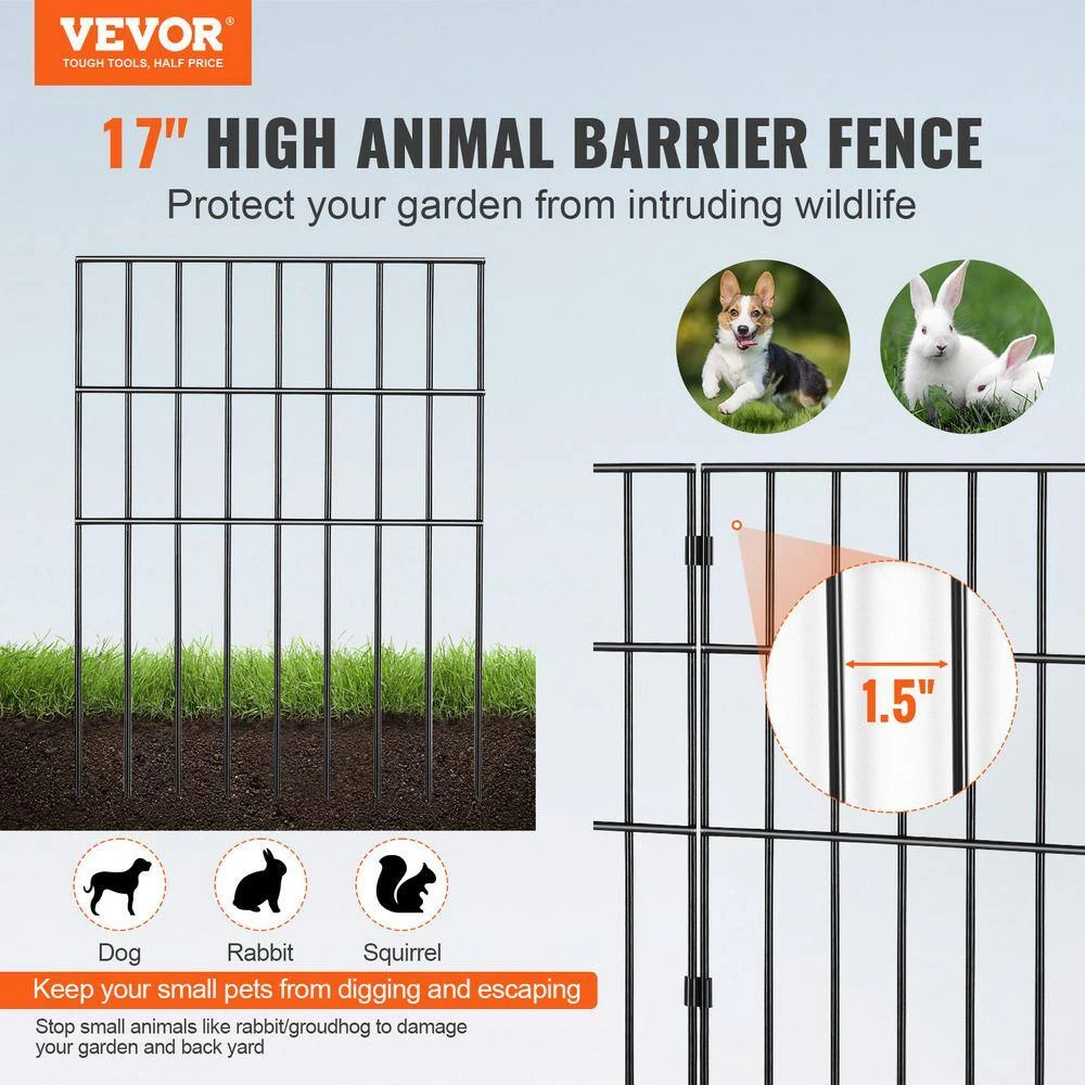 Garden Fence No Dig Fence 17 In. H X 13 In. L Animal Barrier Fence With 1.5 In. Spike Spacing For Yard Patio, (28 Pack) 4 Garden Fence No Dig Fence 17 In. H X 13 In. L Animal Barrier Fence With 1.5 In. Spike Spacing For Yard Patio, (28 Pack) - Image 2