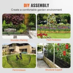 Garden Fence No Dig Fence 17 In. H X 13 In. L Animal Barrier Fence With 1.5 In. Spike Spacing For Yard Patio, (19 Pack) -Patio Furniture Shop black vevor garden fencing jswl1713inchg1wsfv0 fa 1000