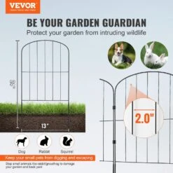 Garden Fence No Dig Fence 24 In. H X 13 In. L Animal Barrier Fence Garden Fencing With 2 In. Spike Spacing, (10-Pack) -Patio Furniture Shop black vevor garden fencing jswl2413incho06vpv0 c3 1000