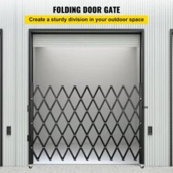 Single Folding Security Gate 51.57 In. H X 74 In. W Steel Accordion Fold Door Gate With Padlock Garden Fence -Patio Furniture Shop black vevor garden fencing ssfdmdm1 8x1 22m1v0 c3 1000