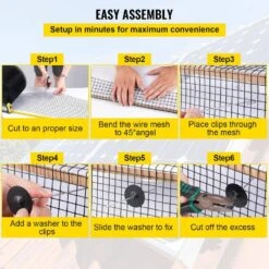 Solar Panel Bird Wire 6 In. X 98 Ft. Critter Guard Roll Kit Removable Steel Solar Panel Guard With Fasteners -Patio Furniture Shop black vevor garden fencing tyndcbbhw6100hjh2v0 fa 1000