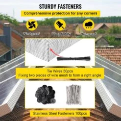 Garden Fence Solar Panel Bird Wire 8 In. X 98 Ft. Critter Guard Roll Kit With 100-Piece Fasteners, 50-Piece Tie Wires -Patio Furniture Shop black vevor garden fencing tyndcbbhw8100d1x2v0 1f 1000