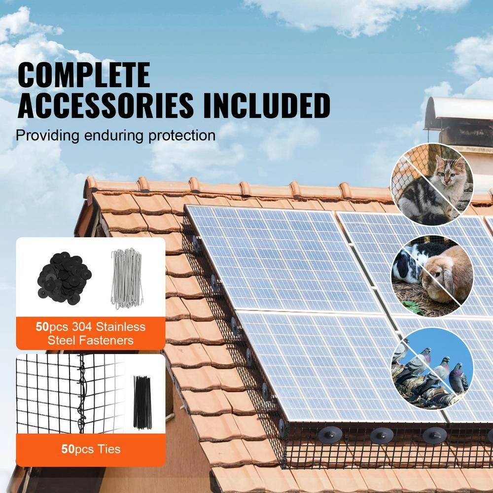 6 In. X 50 Ft X 0.04 In. Solar Panel Bird Fasteners Guard Critter Guard Roll Kit With 50 Cs Stainless Steel Solar Panel 6 6 In. X 50 Ft X 0.04 In. Solar Panel Bird Fasteners Guard Critter Guard Roll Kit With 50 Cs Stainless Steel Solar Panel - Image 4