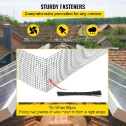 Solar Panel Bird Wire 8 In. X 98 Ft. Solar Panel Critter Guard Removable Garden Fence Guard Wire Roll Kit With Zip Ties -Patio Furniture Shop black vevor garden fencing tyndcbbhwycw8l9u3v0 1f 1000