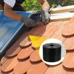 Solar Panel Bird Wire 8 In. X 98 Ft. Solar Panel Critter Guard Removable Garden Fence Guard Wire Roll Kit With Zip Ties -Patio Furniture Shop black vevor garden fencing tyndcbbhwycw8l9u3v0 31 1000