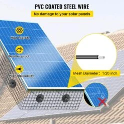 Solar Panel Bird Wire 8 In. X 98 Ft. Solar Panel Critter Guard Removable Garden Fence Guard Wire Roll Kit With Zip Ties -Patio Furniture Shop black vevor garden fencing tyndcbbhwycw8l9u3v0 44 1000