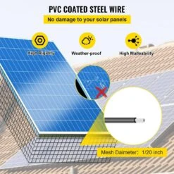 Solar Panel Bird Wire 8 In. X 98 Ft. Solar Panel Critter Guard Removable Garden Fence Guard Wire Roll Kit With Zip Ties -Patio Furniture Shop black vevor garden fencing tyndcbbhwycw8l9u3v0 4f 1000