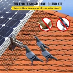 Solar Panel Bird Wire 8 In. X 98 Ft. Solar Panel Critter Guard Removable Garden Fence Guard Wire Roll Kit With Zip Ties -Patio Furniture Shop black vevor garden fencing tyndcbbhwycw8l9u3v0 c3 1000