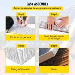 Solar Panel Bird Wire 8 In. X 98 Ft. Solar Panel Critter Guard Removable Garden Fence Guard Wire Roll Kit With Zip Ties -Patio Furniture Shop black vevor garden fencing tyndcbbhwycw8l9u3v0 fa 1000