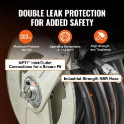 Fuel Hose Reel 1 In. X 33 Ft. Extra Long Retractable Diesel Hose Reel With Automatic Refueling Gun For Truck Ship -Patio Furniture Shop black vevor hose reels cyrg33ft1inchtinhv0 4f 1000