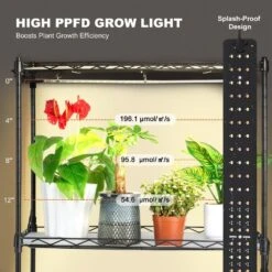 Plant Stand With Grow Light 4-Tier Plant Shelf With 45W Full Spectrum Grow Light 3 Mode Plant Light 2025 Upgrade -Patio Furniture Shop black vevor hydroponic systems gnzwj120cm603r8bdv1 1f 1000