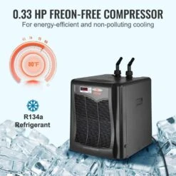 Aquarium Chiller 110 Gal. 416 L Quiet Refrigeration Compressor 1-3 HP Hydroponic Water Chiller 12 Aquarium Chiller 110 Gal. 416 L Quiet Refrigeration Compressor 1-3 HP Hydroponic Water Chiller -Patio Furniture Shop black vevor hydroponic systems hwqlqqjr033hpznb6v1 4f 1000