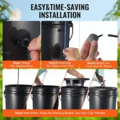DWC Hydroponics Grow System Deep Water Culture With Top Drip 1 Bucket 5 Gal. Water Culture With Air Pump, Air Stone -Patio Furniture Shop black vevor hydroponic systems ssspxt1t8inkxkb8iv1 44 1000