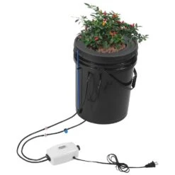 DWC Hydroponics Grow System Deep Water Culture With Top Drip 1 Bucket 5 Gal. Water Culture With Air Pump, Air Stone