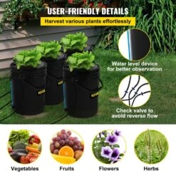 DWC Hydroponic System 5 Gal. Buckets Deep Water Culture Growing Bucket Hydroponics Grow Kit For Outdoor (4-Pack) -Patio Furniture Shop black vevor hydroponic systems ssspxtyx4110vw1xkv1 44 1000