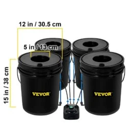 DWC Hydroponic System 5 Gal. Buckets Deep Water Culture Growing Bucket Hydroponics Grow Kit For Outdoor (4-Pack) -Patio Furniture Shop black vevor hydroponic systems ssspxtyx4110vw1xkv1 76 1000
