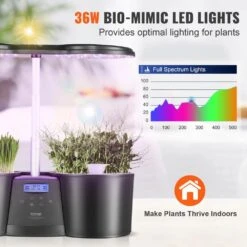 Hydroponics Growing System 12 Pods Indoor Growing System With Full-Spectrum LED Grow Light 4.2 L Water Tank Auto Timer -Patio Furniture Shop black vevor hydroponic systems zwszj1layer3abpciv1 4f 1000