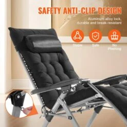 Zero Gravity Chair,26in. Recliner Lounge Chair For Indoor And Outdoor,Adjustable Anti Gravity Chair,Metal,500 Lbs.,Black 14 Zero Gravity Chair,26in. Recliner Lounge Chair For Indoor And Outdoor,Adjustable Anti Gravity Chair,Metal,500 Lbs.,Black -Patio Furniture Shop black vevor lawn chairs lzltyhhk26hsb9ihuv0 44 1000