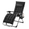 Zero Gravity Chair,26in. Recliner Lounge Chair For Indoor And Outdoor,Adjustable Anti Gravity Chair,Metal,500 Lbs.,Black