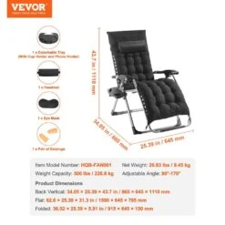 Zero Gravity Chair,26in. Recliner Lounge Chair For Indoor And Outdoor,Adjustable Anti Gravity Chair,Metal,500 Lbs.,Black 16 Zero Gravity Chair,26in. Recliner Lounge Chair For Indoor And Outdoor,Adjustable Anti Gravity Chair,Metal,500 Lbs.,Black -Patio Furniture Shop black vevor lawn chairs lzltyhhk26hsb9ihuv0 76 1000