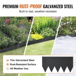 Steel Landscape Edging 4-pack Steel Garden Edging Borders 40 In. L X 12 In. H Strips Hammer-in Edging Border 12 Steel Landscape Edging 4-pack Steel Garden Edging Borders 40 In. L X 12 In. H Strips Hammer-in Edging Border -Patio Furniture Shop black vevor metal edging cppz12inch13h20kav0 4f 1000